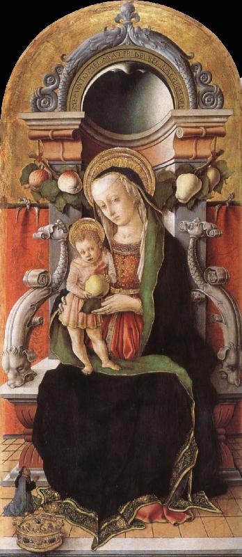 Carlo Crivelli Faith madonna with child, and the donor Sweden oil painting art